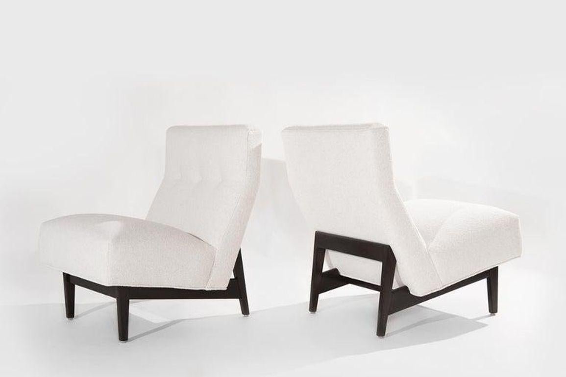 Mid-Century Modern Classic Slipper Chairs by Jens Risom in Bouclé, C. 1950s For Sale