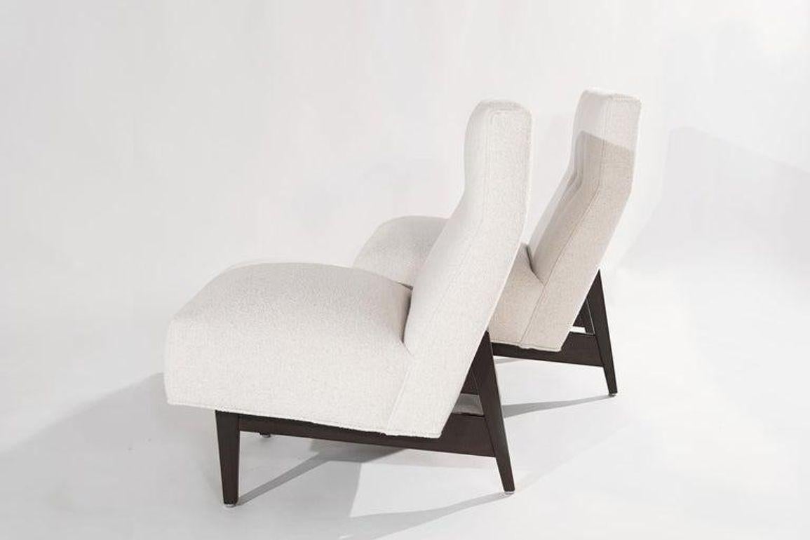 Classic Slipper Chairs by Jens Risom in Bouclé, C. 1950s In Excellent Condition For Sale In Westport, CT