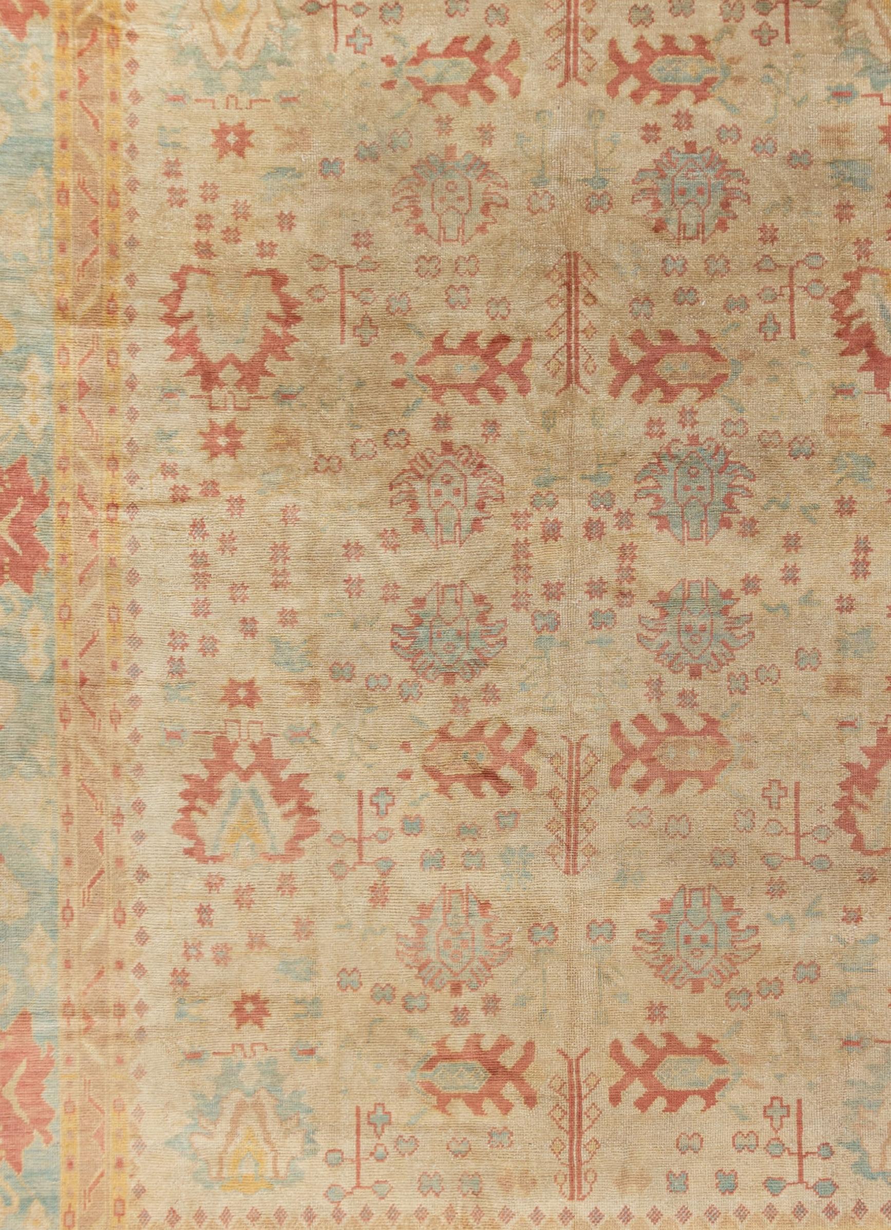 Lana Classic Soft Colors Turkish Oushak Tappeto da salotto in lana annodato a mano 13'6 x 16'9 in vendita