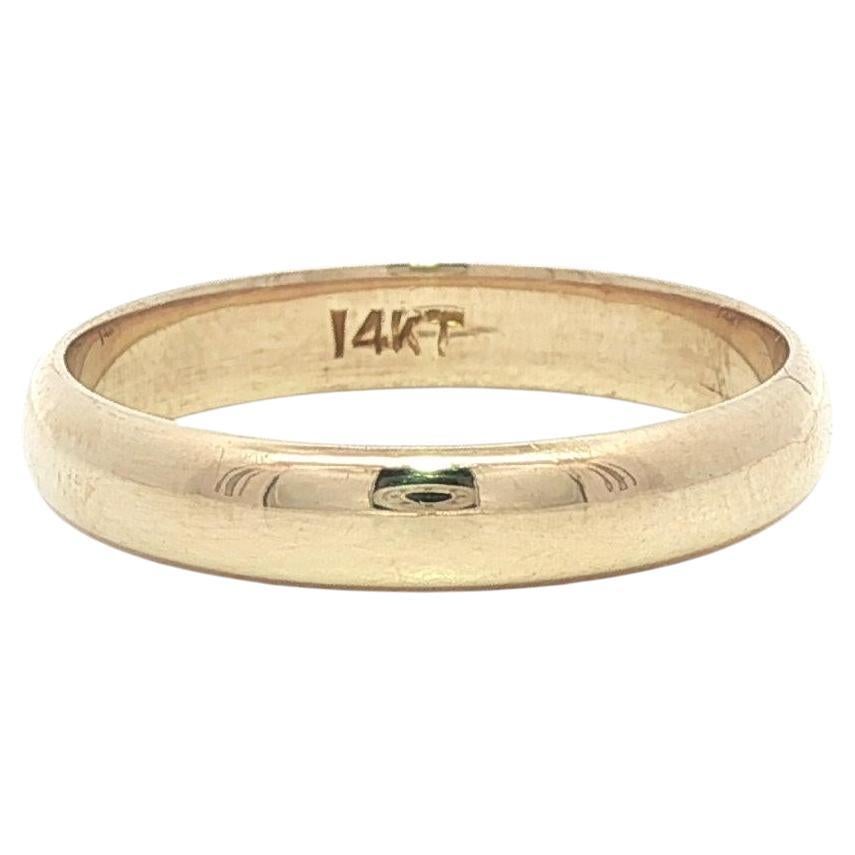 Classic Solid 14k Yellow Gold 3.6mm Domed Polished Band Ring sz 7.5