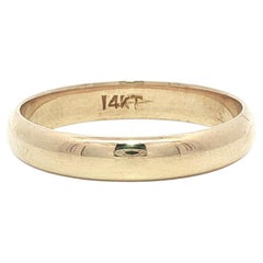 Classic Solid 14k Yellow Gold 3.6mm Domed Polished Band Ring sz 7.5