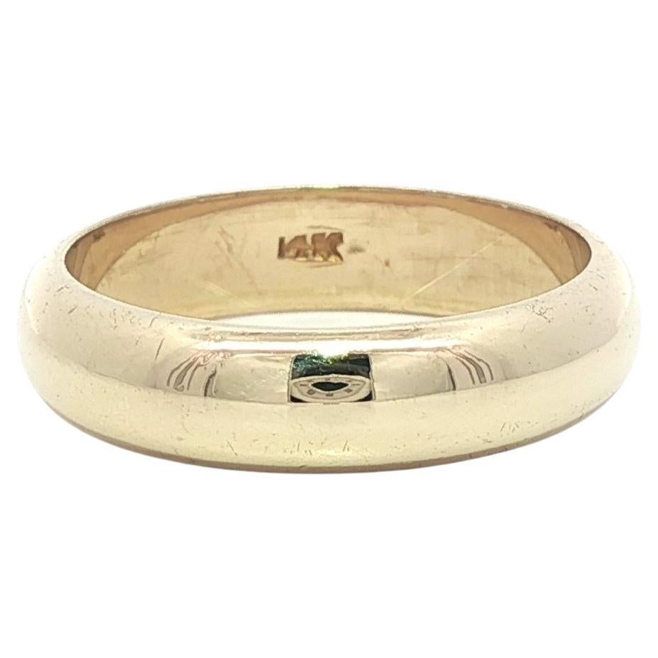 Classic Solid 14k Yellow Gold 5mm Wide Domed Polished Stack Band Ring