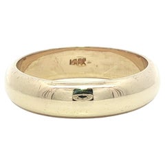 Classic Solid 14k Yellow Gold 5mm Wide Domed Polished Stack Band Ring