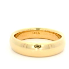 Classic Solid 14k Yellow Gold Polished Domed 5.1mm Wide Wedding Band Ring