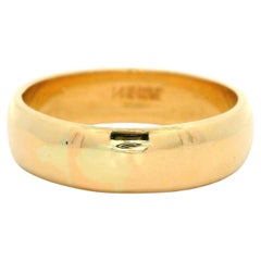 Classic Solid 14k Yellow Gold Polished Finish 5.2mm Wide Wedding Band Ring