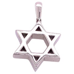 Pendentif Classic en or blanc 9ct étoile de David, 16,70 mm