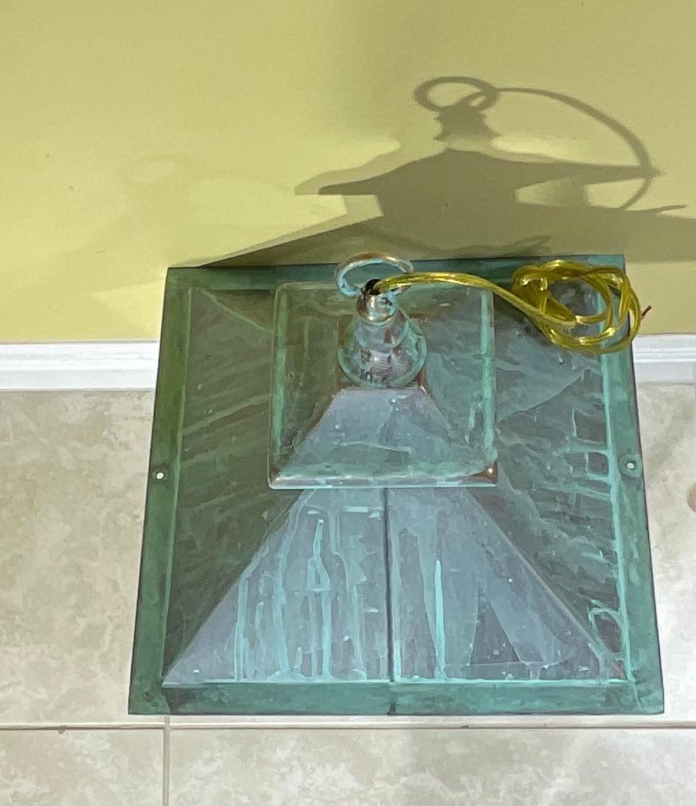 Classic Solid Copper & Brass Hanging Pendant / Lantern Light For Sale 7