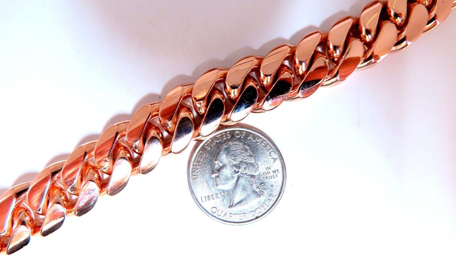 Classic Solid Cuban Link Necklace 14kt 276Grams Rose Gold In New Condition For Sale In New York, NY