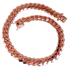 Used Classic Solid Cuban Link Necklace 14kt 276Grams Rose Gold