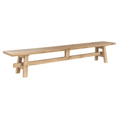 Classic Solid Oak Bench In Rustic Style By He Hereenuis