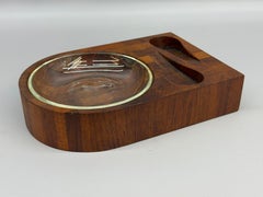 Classic Solid Teak Dunhill Pipe Ashtray, British Hong Kong
