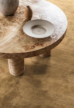 Classic Solid Ochre Wool Rug by Layered, Hand-Woven Scandinavian Design