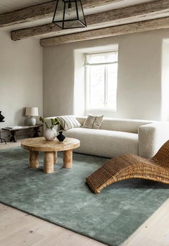 Classic Solid Wool Rug in Sage by Layered, Hand-Woven Scandinavian Design