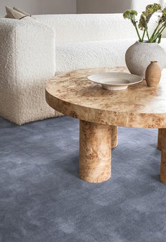 Classic Solid Sky Blue Wool Rug by Layered, Hand-Woven Scandinavian Design