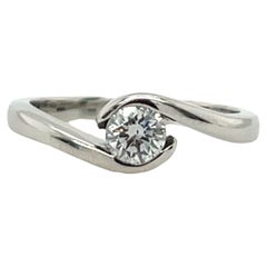 Classic Solitaire 0.33ct Diamond Crossover Engagement Ring