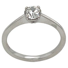 Classic Solitaire 0.37ct Diamond Engagement Ring Set in 18ct White Gold