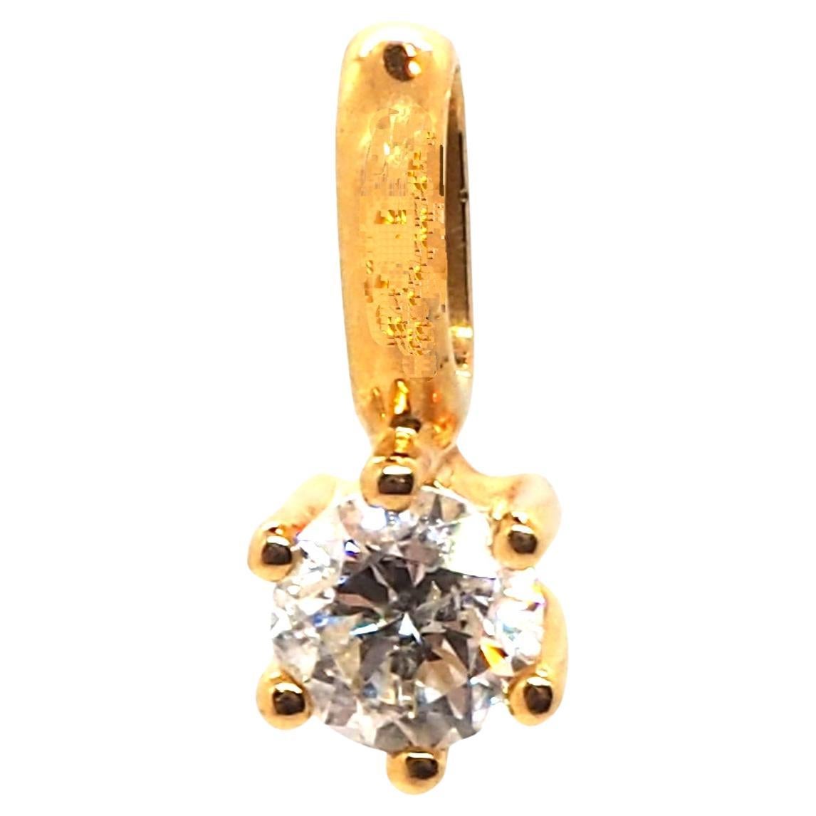 Diamond Pendant Charm 18 Karat Yellow Gold