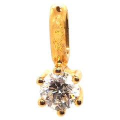 Breloque pendentif diamant en or jaune 18 carats