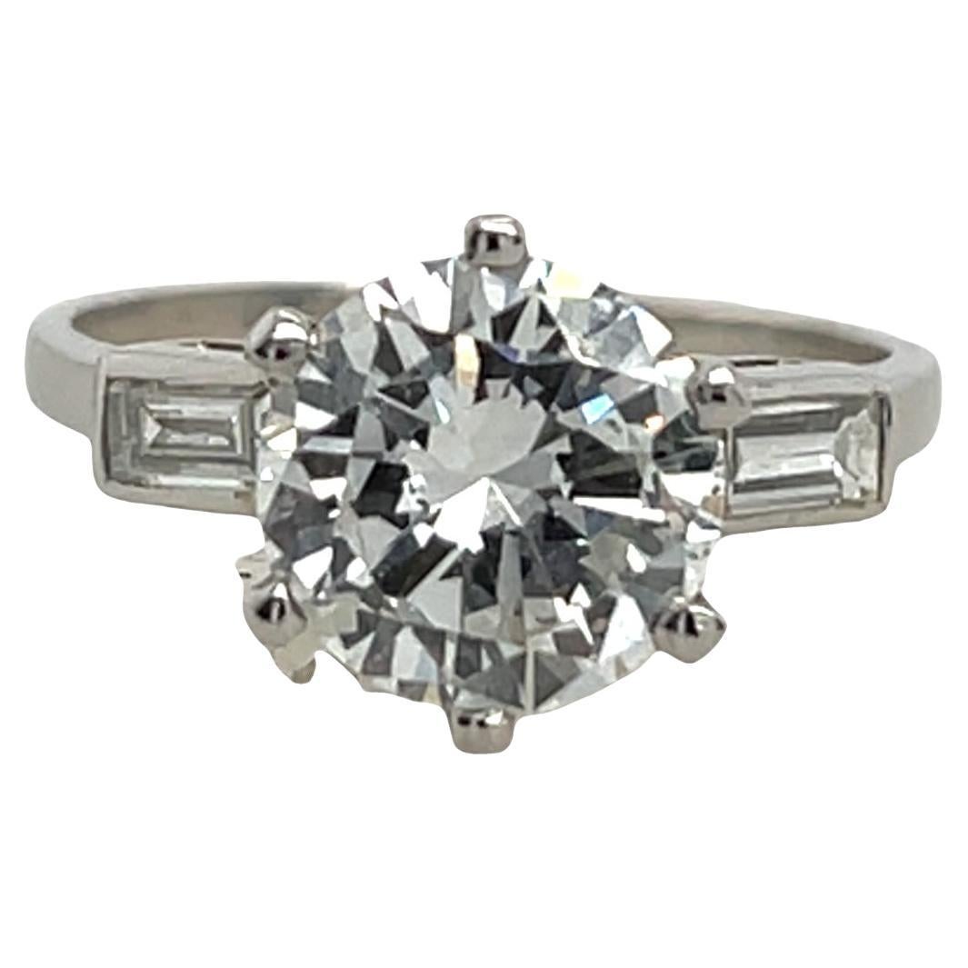 Classic Solitaire 2.32ct H/SI2 Diamond Engagement Ring in Platinum For Sale