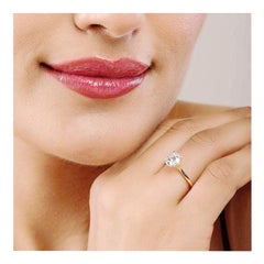 Classic Solitaire Moissanite Ring 14k yellow gold Round Shaped Ring For Her.