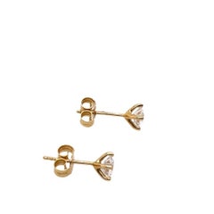 Classic Solitaire Natural Diamond Stud Earrings Set with 0.81ct Diamonds
