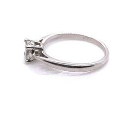 Classic Solitaire Ring Set with Triangle Shaped Diamonds in 18ct White Gold