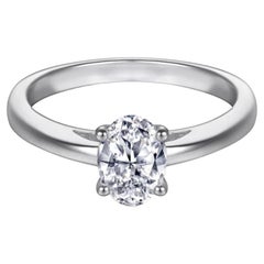 Classic Solitare Ring 925 Sterling Silver Oval Cut Moissanite Engagement Ring .