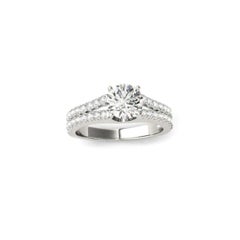 Classic Split Shank Diamond Engagement Ring in White Gold