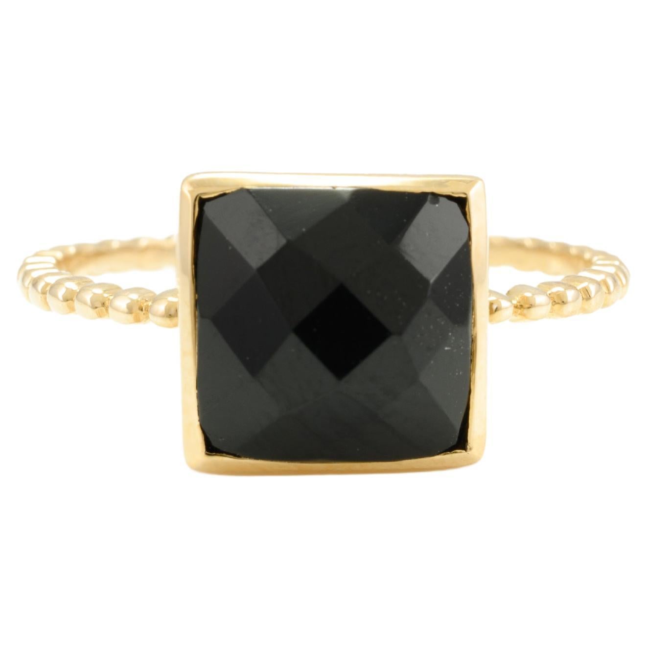 For Sale:  2.44 CTW Black Onyx Single Stone Ring in 14k Solid Yellow Gold
