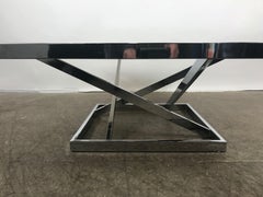 Classic Stacked Chrome and Glass Cocktail Table by Design Institute of America