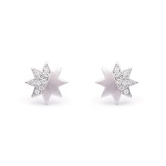 Classic Star Diamond White Gold Stud Earrings