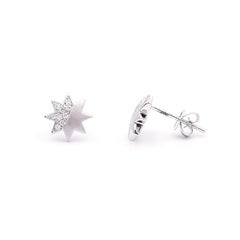 Classic Star Diamond White Gold Stud Necklace