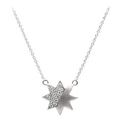 Classic Star Diamond White Gold Stud Necklace