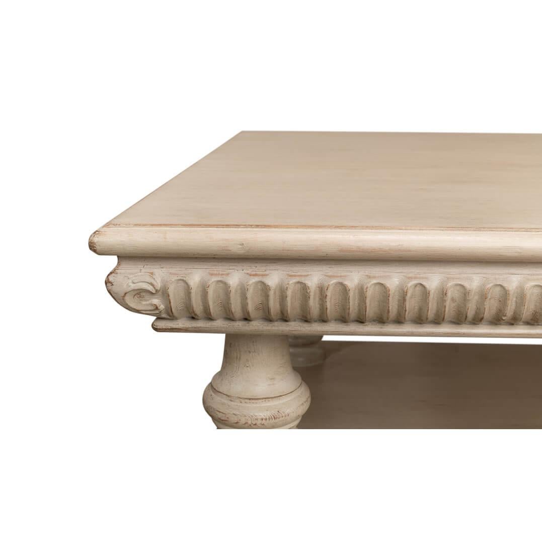 Classic Stone Gray Coffee Table For Sale 3