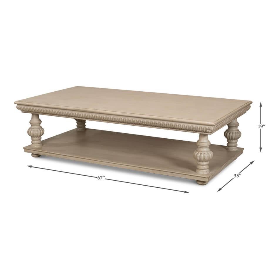 Classic Stone Gray Coffee Table For Sale 4