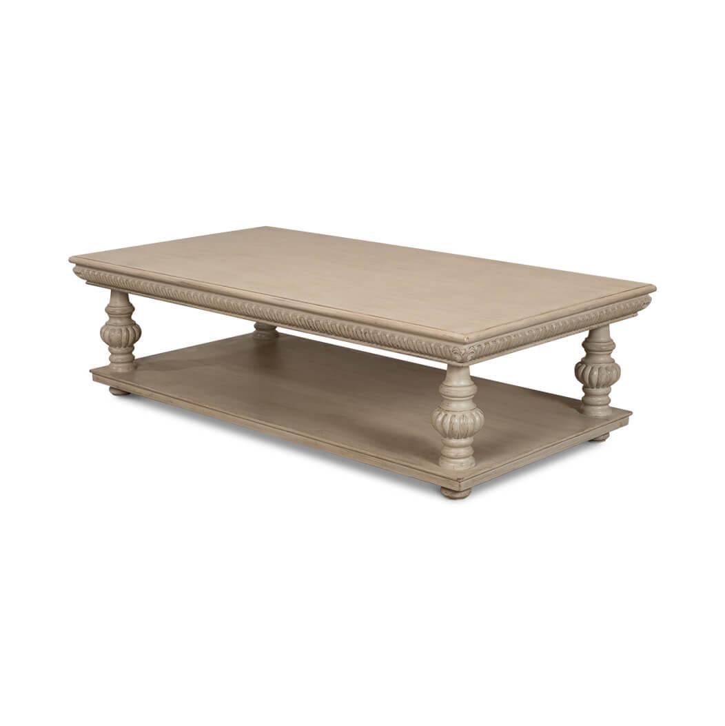 Baroque Classic Stone Gray Coffee Table For Sale