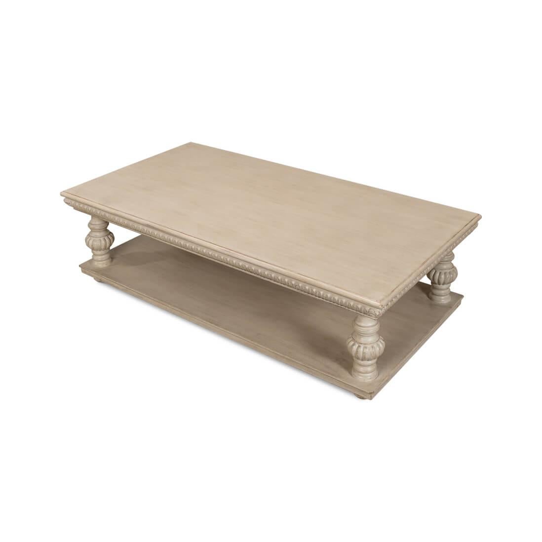 Asian Classic Stone Gray Coffee Table For Sale
