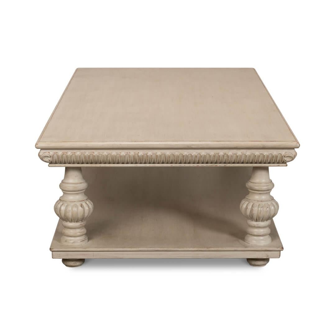 Wood Classic Stone Gray Coffee Table For Sale