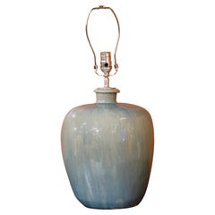 Classic Stoneware Blue/Green Table Lamp with Beautiful Glaze