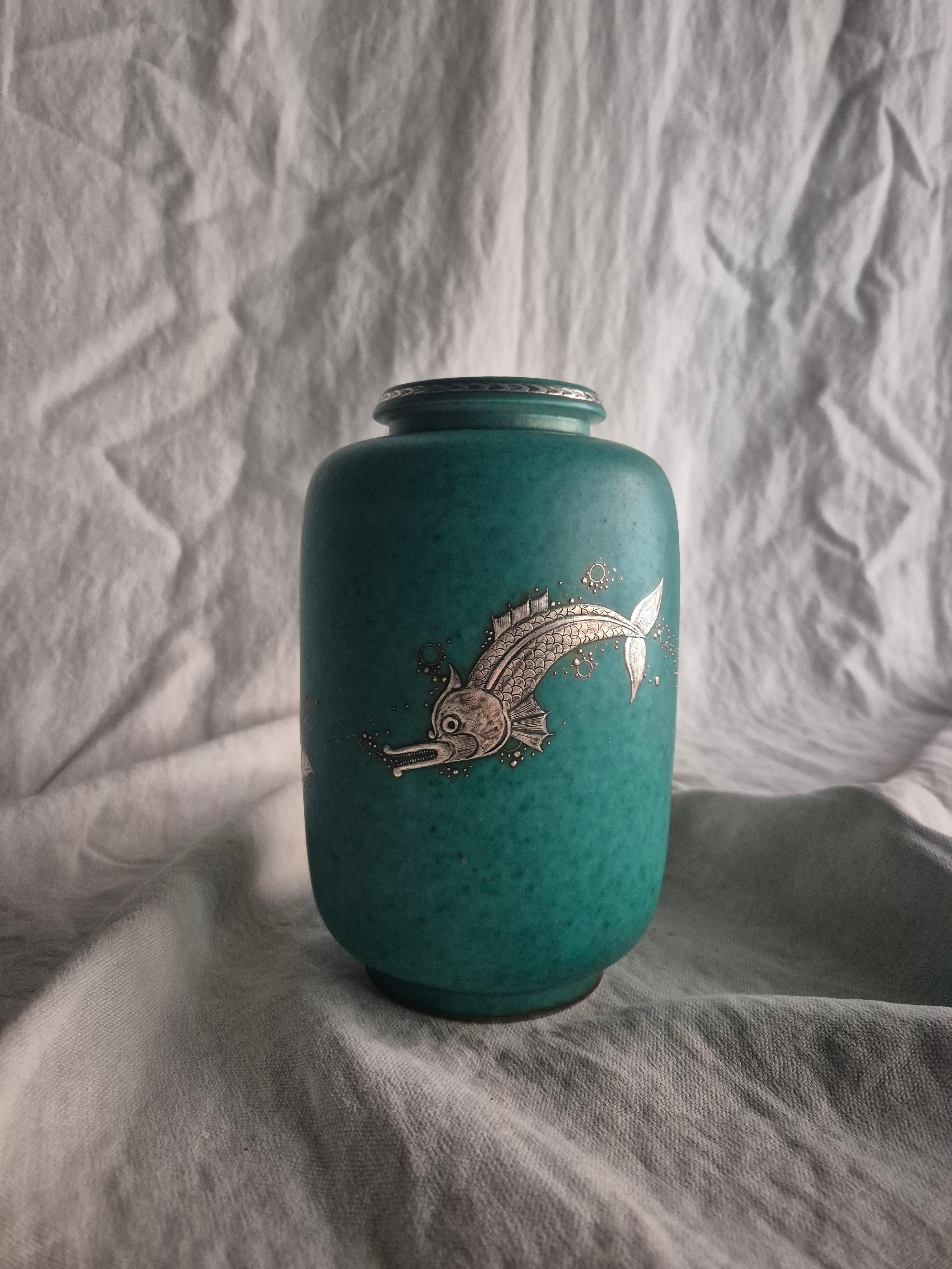 Classic stoneware vase ‘Argenta’ series, Gustavsberg, Swedish Modern 1938 For Sale 2