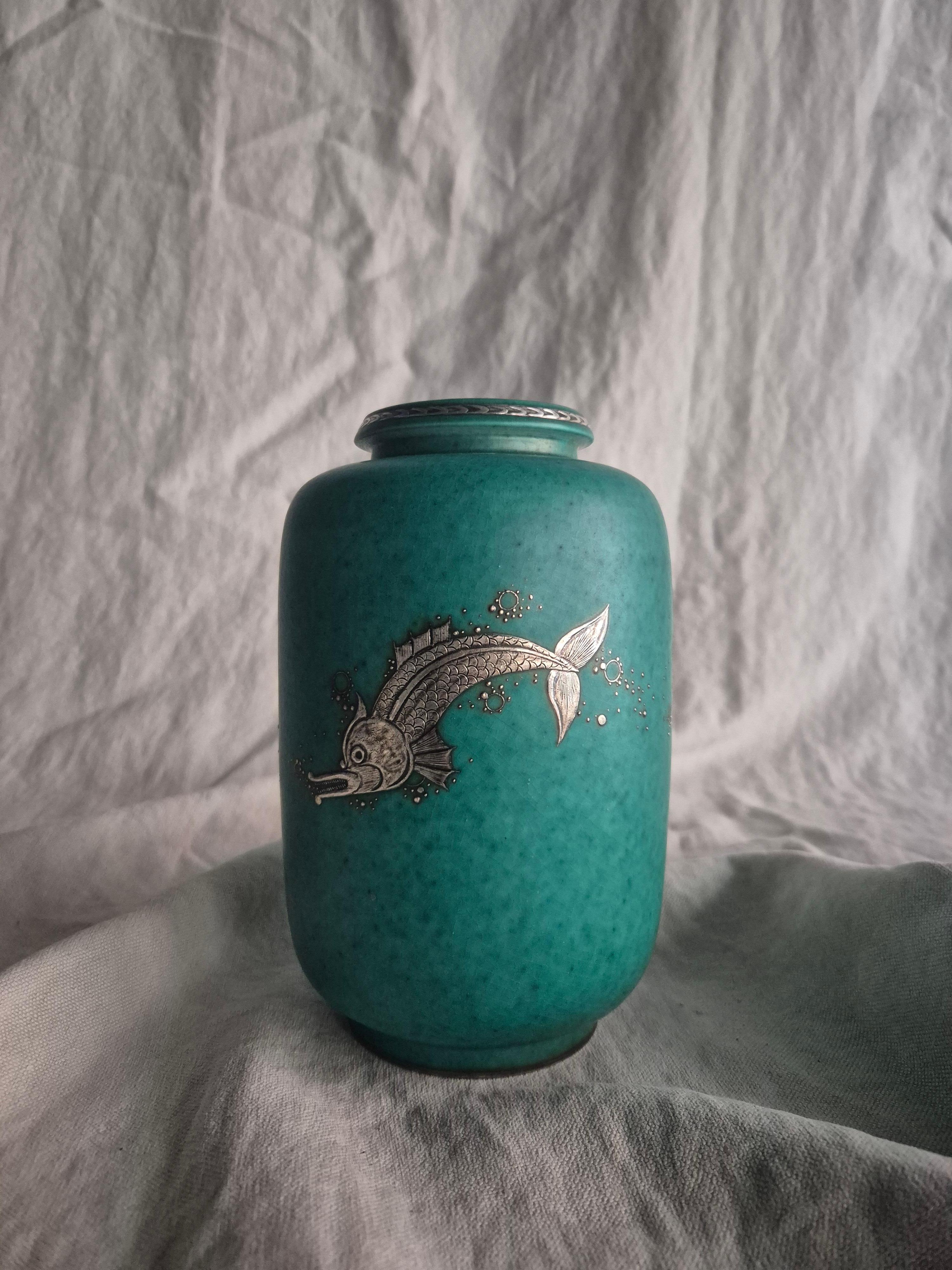 Classic stoneware vase ‘Argenta’ series, Gustavsberg, Swedish Modern 1938 For Sale 3