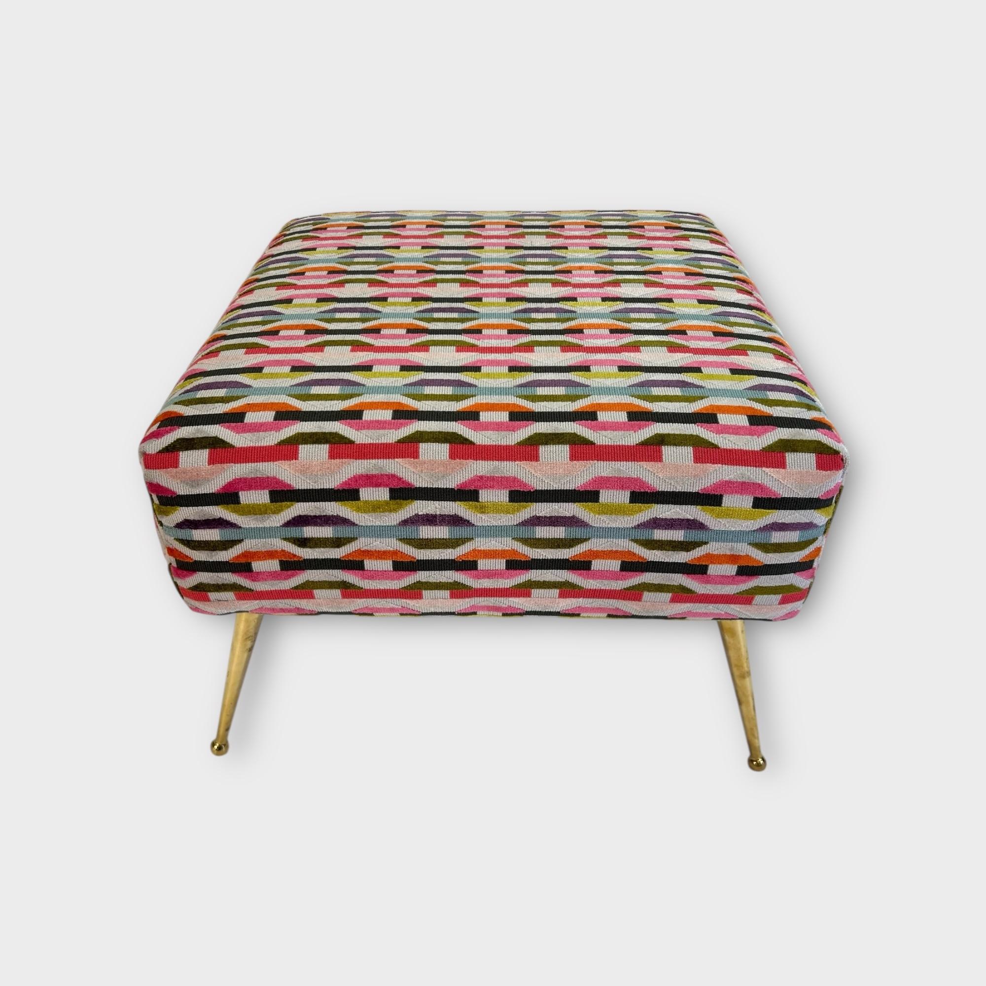 Américain Paire de tabourets Classic en tissu texturé 