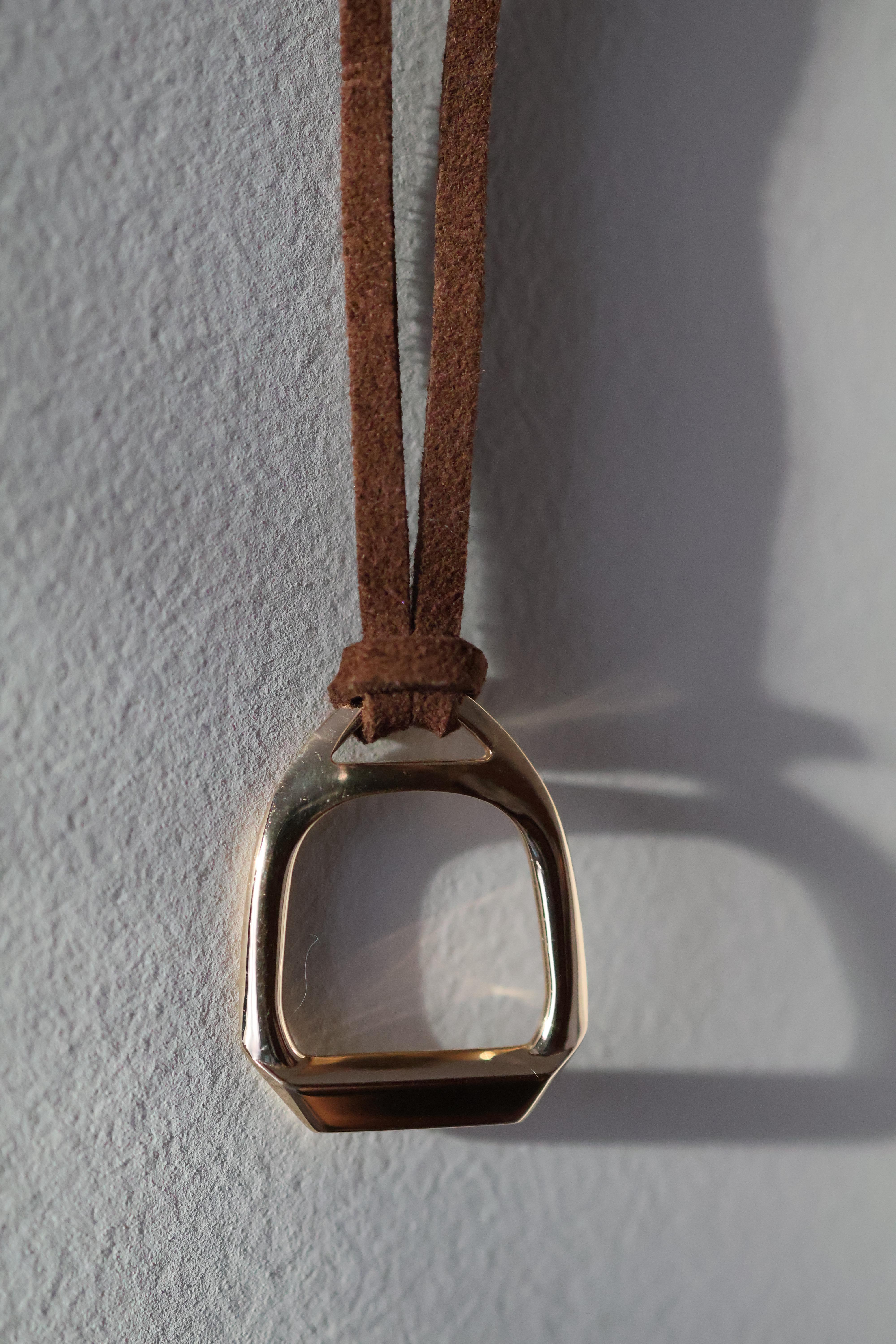 Women's or Men's Classic-Stride Stirrup Equestrian Necklace For Sale