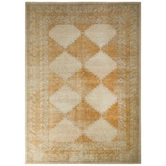 Rug & Kilim's Classic Style Modern Rug Beige Gold Geometric Pattern