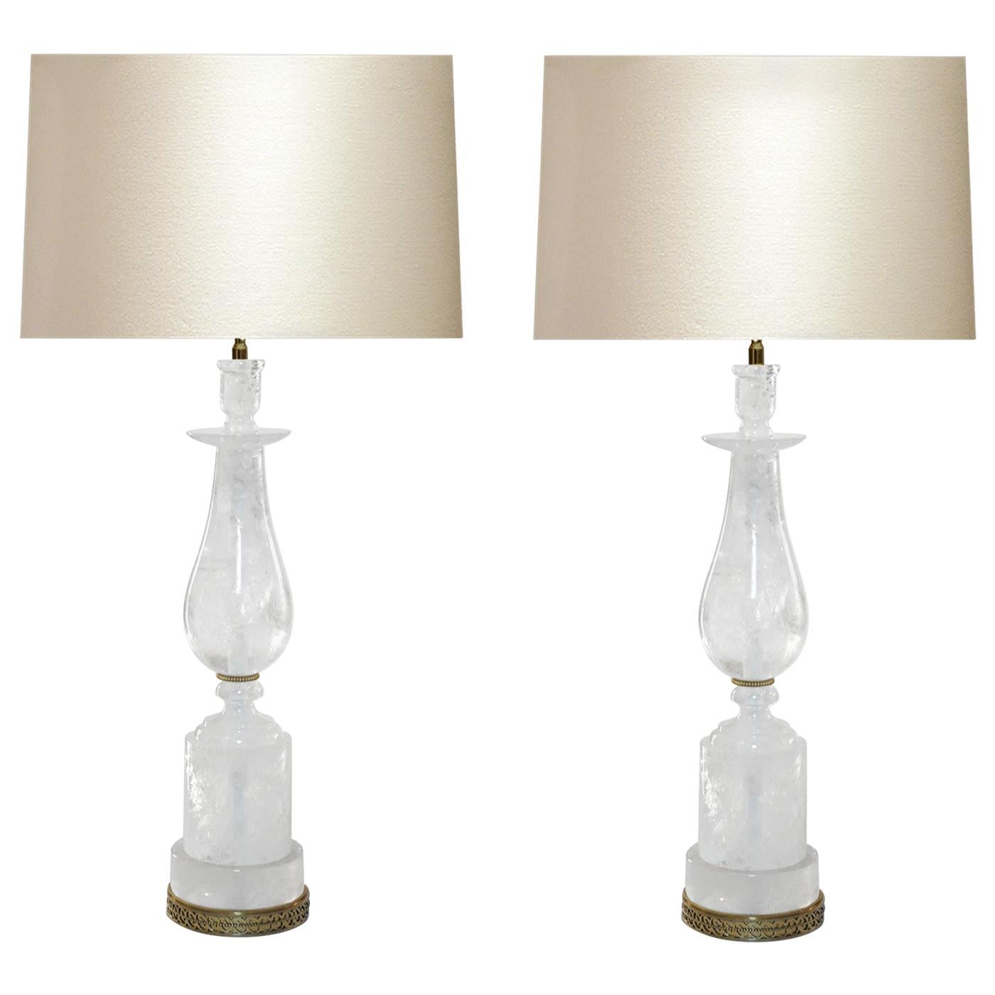 Classic Style Rock Crystal Lamps by Phoenix For Sale