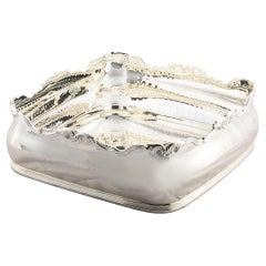 Classic-Style Squared Silver Centerpiece Bowl