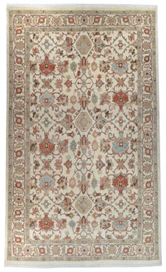 Classic Sultanabad Hand-Knotted Wool Rug, Turkish Floral, 6'7" x 11'
