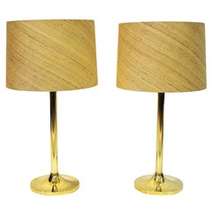 Classic Swedish Brass Table Lamp Pair from M.A.E in Eskilstuna, 1970s