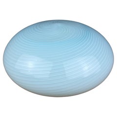 Classic Swirl Blue Murano Glass Ceiling or Wall Lamp, Italy, 1970s