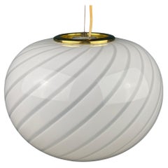 Classic Swirl Glass Pendant Lamp Italy 70s
